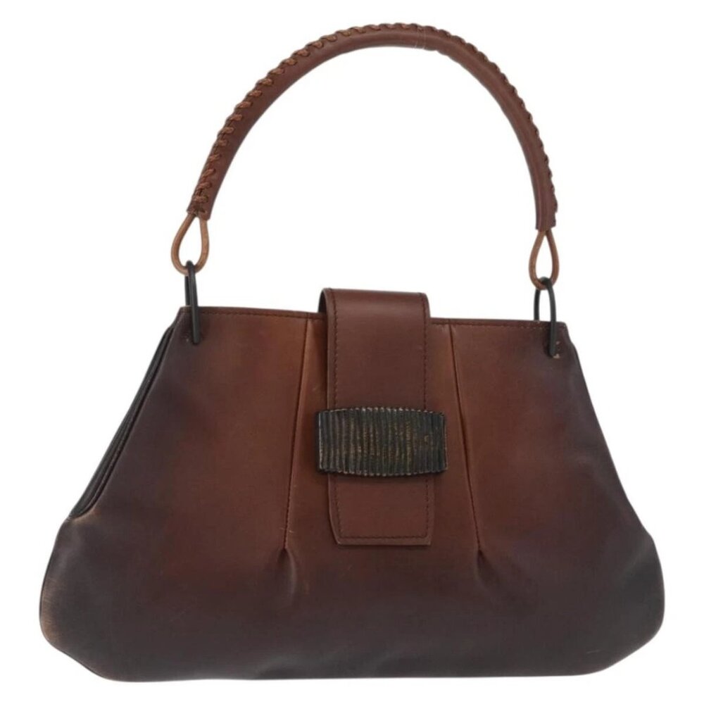 GUCCI Shoulder Bag Leather Brown 105374 Auth 156795